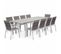 Salon De Jardin - Chicago Blanc / Taupe - Table Extensible 175/245cm Avec Rallonge Et 8 Assises En