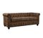 Canapé Chesterfield 3 Places Marron Vieilli