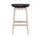 Tabourets D'ilot 65 Cm Malmo Pieds Chêne Assise Plastique Noire - Lot De 4