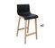 Tabourets D'ilot 65 Cm Tanna Pieds Chêne Assise Plastique Noire - Lot De 2