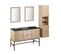 Meuble Double 140cm Studio +vasque + Miroir + Colonne