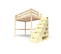 Lit Mezzanine Sylvia Avec Escalier Cube Bois, Couleur: Vernis Naturel, Dimensions: 120x200