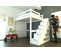 Lit Mezzanine Sylvia Avec Escalier Cube Bois, Couleur: Blanc, Dimensions: 140x200