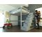 Lit Mezzanine Sylvia Avec Escalier Cube Bois, Couleur: Gris Aluminium, Dimensions: 140x200