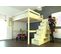 Lit Mezzanine Sylvia Avec Escalier Cube Bois, Couleur: Vernis Naturel, Dimensions: 160x200
