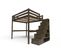 Lit Mezzanine Sylvia Avec Escalier Cube Bois, Couleur: Wengé, Dimensions: 160x200