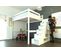 Lit Mezzanine Sylvia Avec Escalier Cube Bois, Couleur: Blanc, Dimensions: 160x200