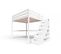 Lit Mezzanine Sylvia Avec Escalier Cube Bois, Couleur: Blanc, Dimensions: 160x200