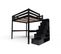 Lit Mezzanine Sylvia Avec Escalier Cube Bois, Couleur: Noir, Dimensions: 160x200