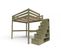 Lit Mezzanine Sylvia Avec Escalier Cube Bois, Couleur: Taupe, Dimensions: 160x200