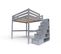 Lit Mezzanine Sylvia Avec Escalier Cube Bois, Couleur: Gris Aluminium, Dimensions: 160x200