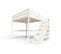 Lit Mezzanine Sylvia Avec Escalier Cube Bois, Couleur: Ivoire, Dimensions: 160x200