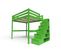 Lit Mezzanine Sylvia Avec Escalier Cube Bois, Couleur: Vert, Dimensions: 160x200