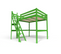 Lit Mezzanine Sylvia Avec Escalier De Meunier Bois, Couleur: Vert, Dimensions: 140x200