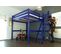 Lit Mezzanine Sylvia Avec Escalier De Meunier Bois, Couleur: Bleu Foncé, Dimensions: 160x200