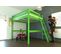 Lit Mezzanine Sylvia Avec Échelle Bois, Couleur: Vert, Dimensions: 160x200