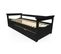 Lit Gigogne Topaze Pin Massif, Couleur: Noir, Dimensions: 80x190