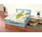 Lit Happy + Tiroirs + Chevets Amovibles - 2 Places, Couleur: Bleu Pastel, Dimensions: 140x190