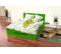 Lit Happy + Tiroirs + Chevets Amovibles - 2 Places, Couleur: Vert, Dimensions: 140x190