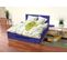 Lit Happy + Tiroirs + Chevets Amovibles - 2 Places, Couleur: Bleu Foncé, Dimensions: 140x200