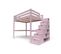 Lit Mezzanine Sylvia Avec Escalier Cube Bois, Couleur: Violet Pastel, Dimensions: 140x200