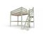 Lit Mezzanine Sylvia Avec Escalier De Meunier Bois, Couleur: Moka, Dimensions: 120x200