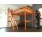 Lit Mezzanine Sylvia Avec Escalier De Meunier Bois, Couleur: Orange, Dimensions: 140x200