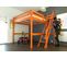 Lit Mezzanine Sylvia Avec Escalier De Meunier Bois, Couleur: Orange, Dimensions: 160x200
