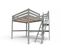 Lit Mezzanine Sylvia Avec Escalier De Meunier Bois, Couleur: Gris, Dimensions: 160x200