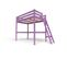 Lit Mezzanine Sylvia Avec Échelle Bois, Couleur: Lilas, Dimensions: 120x200