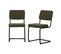 Lot De 2 Chaises Cantilever Bouclette Texturée Verte. Maja. L46 X P54.5x H84.5cm