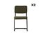 Lot De 2 Chaises Cantilever Bouclette Texturée Verte. Maja. L46 X P54.5x H84.5cm