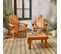 Fauteuil De Jardin En Bois Avec Repose-pieds/table Basse - Adirondack Salamanca - Eucalyptus .