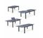 Salon De Jardin Table Extensible - Chicago Anthracite/gris Taupe - Table En Aluminium 175/245cm