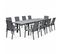 Salon De Jardin Table Extensible - Washington Gris Foncé - Table En Aluminium 200/300cm. Plateau En