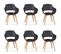 Lot De 6 Fauteuils Scandinaves Noirs - Treia