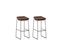 Lot De 2 Chaises Hautes Marrons - Udinese