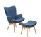 Fauteuil Scandinave Bleu Patchwork - Stockholm