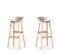 Lot De 2 Chaises Hautes Grise - Bera