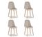 Lot De 4 Chaises Scandinaves Tissu Beige - Ela