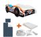 Pack Complet Lit Enfant Voiture Formule 1 Motif Twist : Lit + Matelas + Parure + Couette + Oreiller