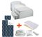 Pack Complet Premium Lit Blanc Tiroirs Garçon : Sommier + Matelas + Parure + Couette + Oreiller