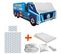 Pack Complet Lit Camion Modèle Police Bleu : Lit + Sommier + Matelas + Parure + Couette + Oreiller