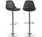 Lot 2 Tabourets De Bar Cuisine Coussin Simili Pivotant Hauteur Réglable Pied Chrome SIG (noir)