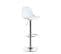 Lot 2 Tabourets De Bar Cuisine Coussin Simili Pivotant Hauteur Réglable Pied Chrome SIG (blanc)