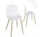 Lot 2 Chaises De Cuisine Design Scandinave Pieds Métal Ton Bois Clair YENI (blanc)