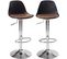 Lot 2 Tabourets De Bar Coussin Effet Vintage Pivotant Hauteur Réglable Chromé SIG+ (noir Marron)