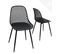 Lot 2 Chaises De Cuisine Design Siège Plastique Souple Ajouré Pieds Métal SELI (noir)