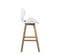 Lot 2 Chaises De Bar Scandinaves 67cm Simili Matelassé Pieds Bois FATA (blanc)