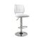 Lot 2 Chaises De Bar Dossier Assise Simili Rembourré Pivotant Hauteur Réglable SAWA (blanc)